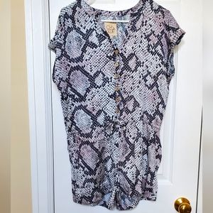 NWT Chaser Snake / Animal Print Short sleeve romper